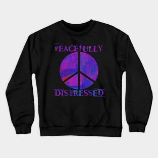 Peacefully Distressed v5 Purple Pink Crewneck Sweatshirt